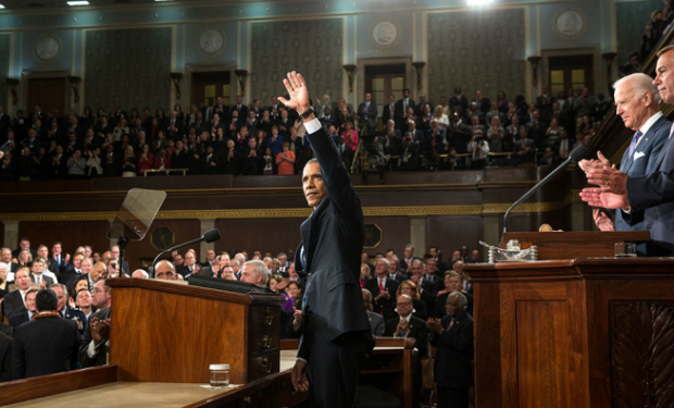 President Obama at the State of the Union. (White House photo)